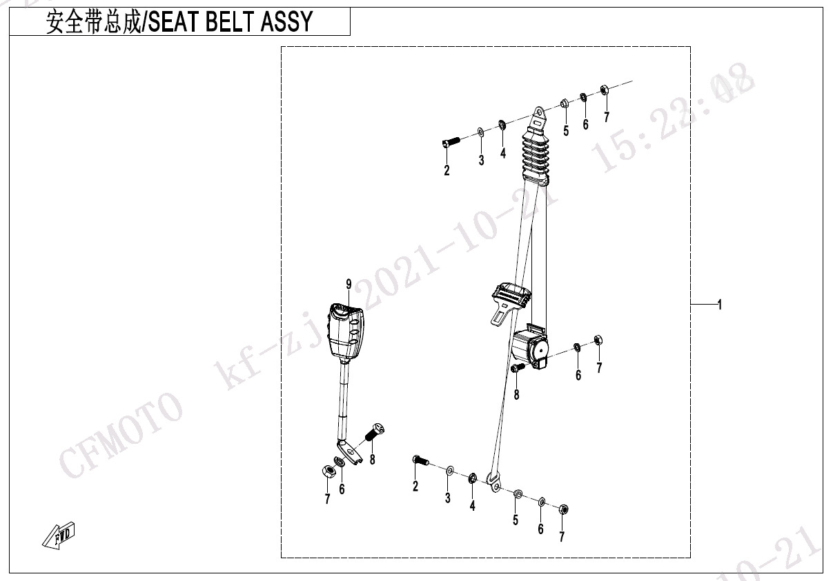 Picture of F34-4 - SEAT BELT ASSY(BACK SEAT)