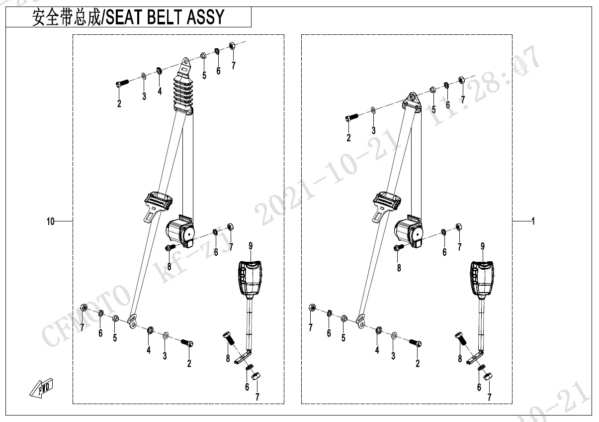 Picture of F34-3 - SEAT BELT ASSY(BACK SEAT)