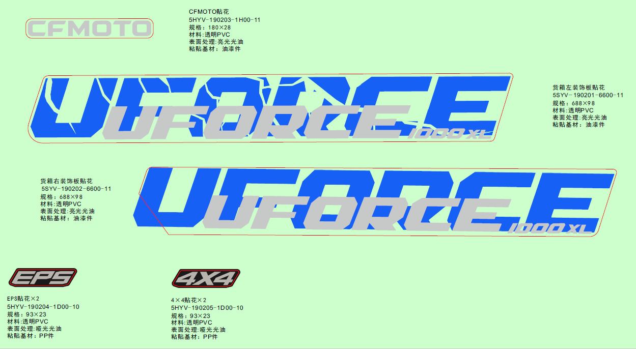 Picture of F19-2-B - DECAL KITS(TWILIGHT BLUE)