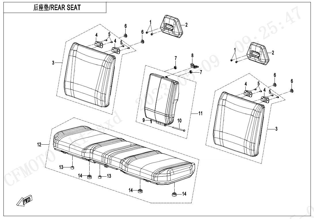 Picture of F13-2 - REAR SEAT