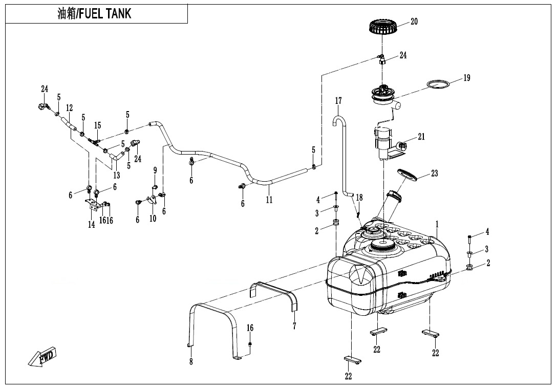 Picture of F12-B - FUEL TANK(FOR NON FUEL EVAPORATION SYSTEM)