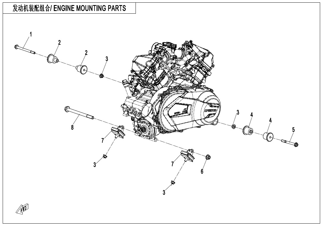 Picture of F00-1 - ENGINE MOUNTING PARTS