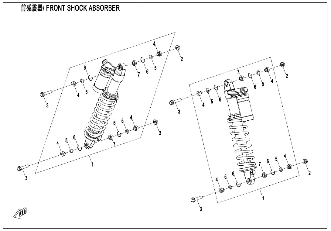 Picture of F05-2-B - FRONT SHOCK ABSORBER(GAS,YiTong)