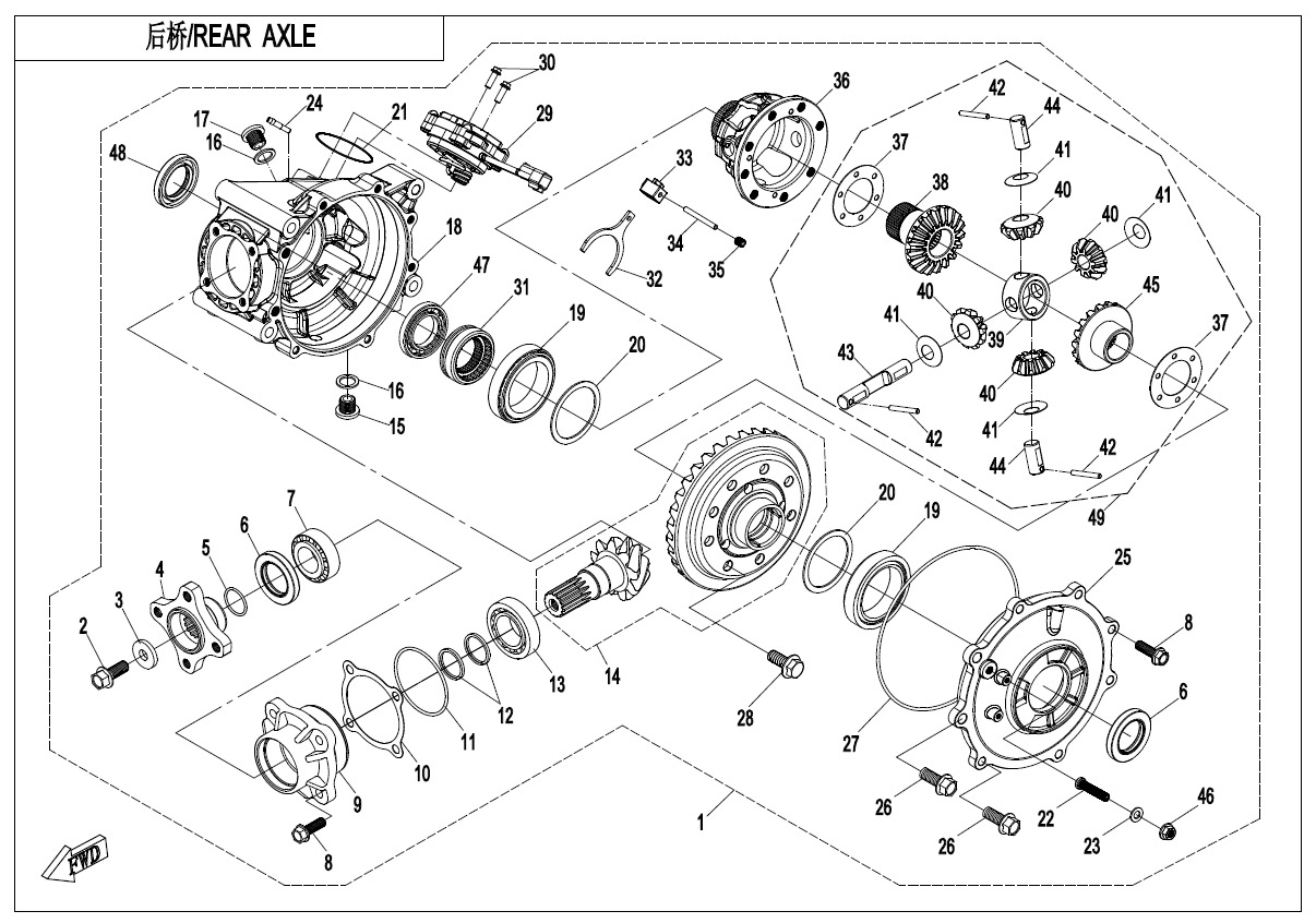 Picture of F33-A - REAR AXLE(ON CAMMAND)