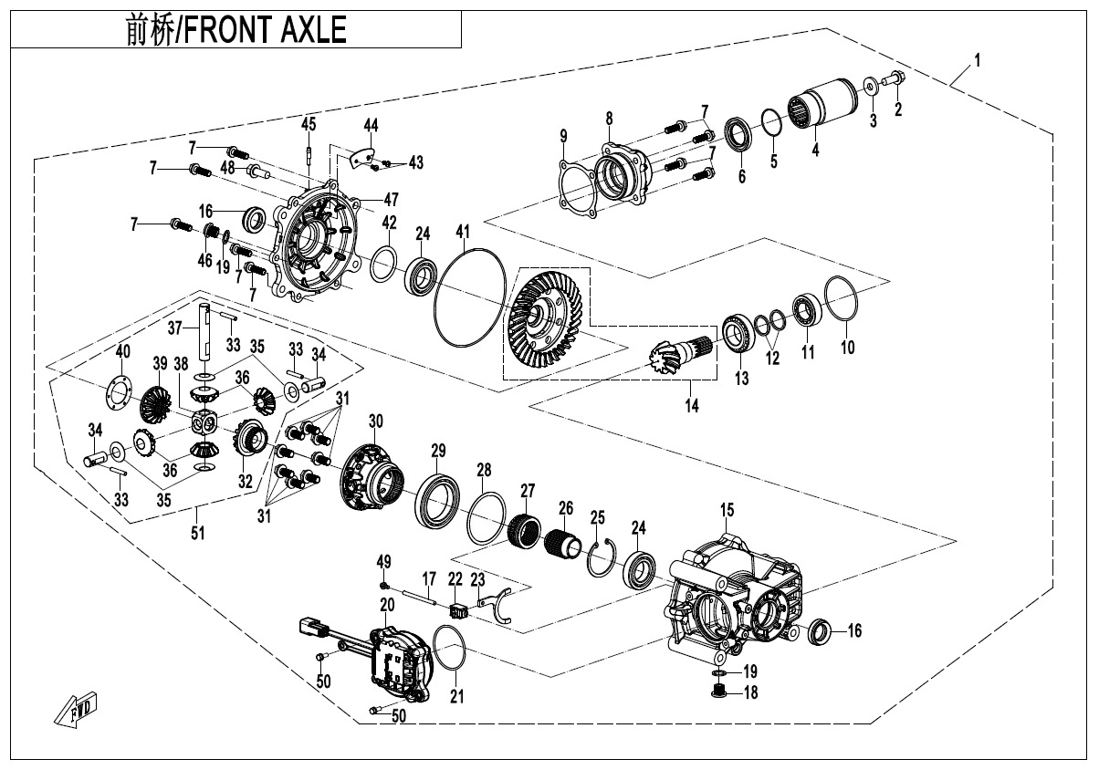 Picture of F31 - FRONT AXLE