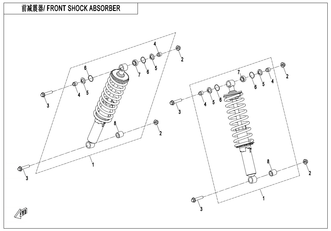 Picture of F05-2-E-V2 - FRONT SHOCK ABSORBER(OIL,YiTong)