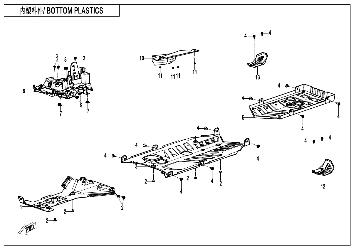 Picture of F04-5-V2 - BOTTOM PLASTICS