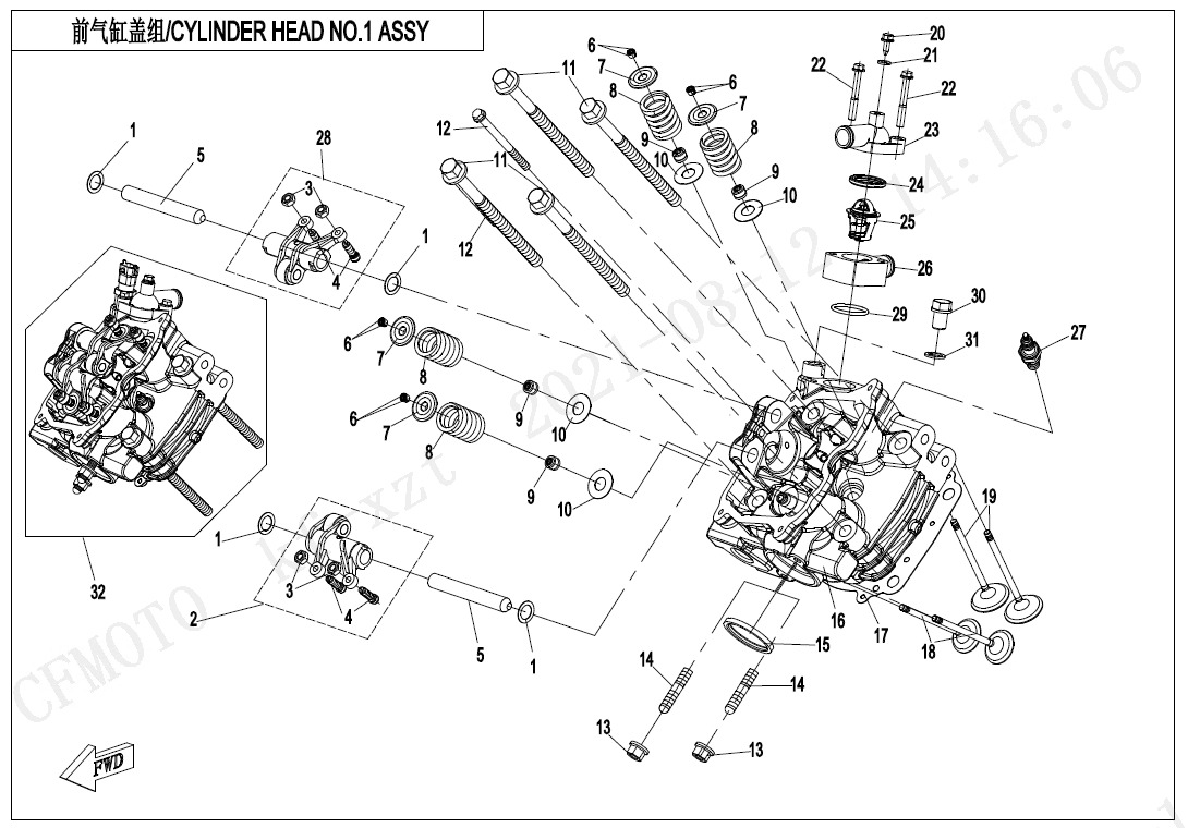 Picture of E02-2-V2 - CYLINDER HEAD NO.1 ASSY