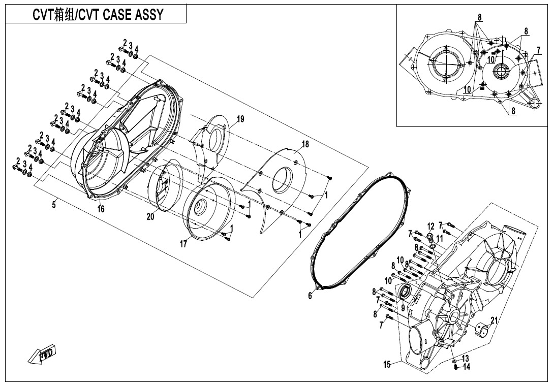 Picture of E01-3 - CVT CASE ASSY