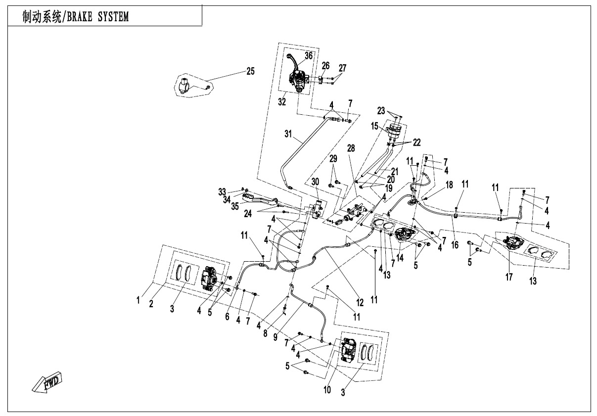 Picture of F08-C - BRAKE SYSTEM(NO PARKING SYSTEM)