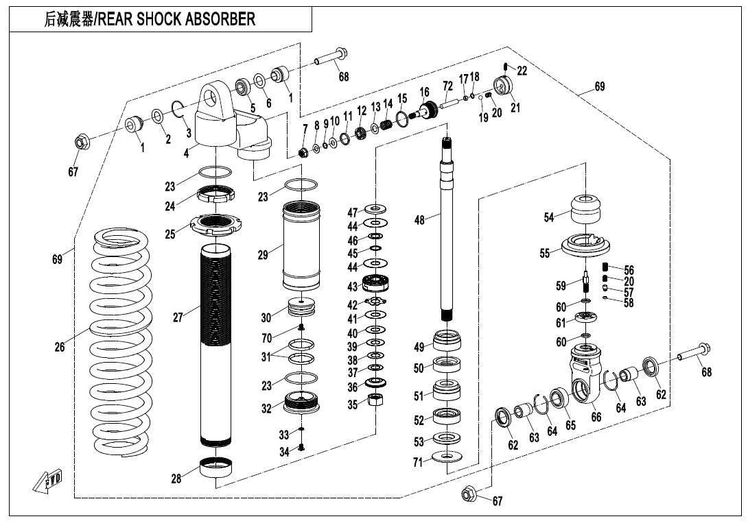 Picture of F06-2-C-V3 - REAR SHOCK ABSORBER(GAS,RUSSIA)