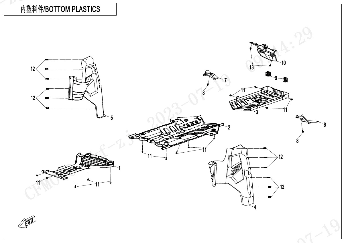 Picture of F04-5-V2 - BOTTOM PLASTICS