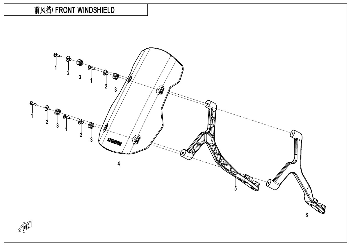 Picture of F80-1 - FRONT WINDSHIELD(OVERLAND)