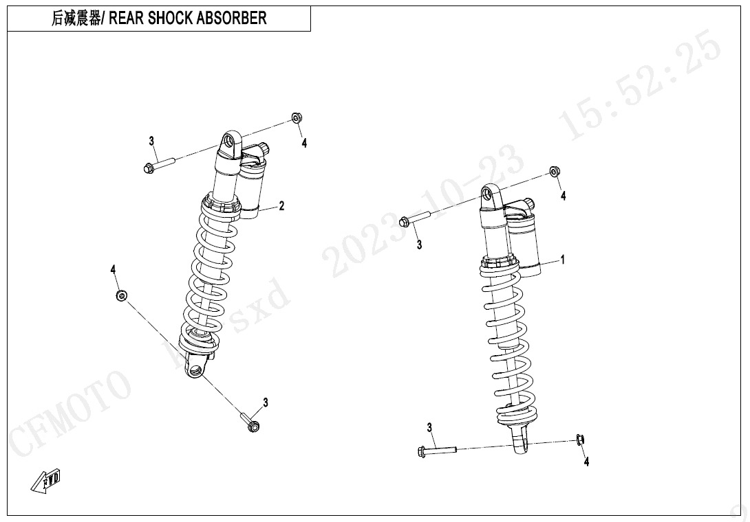 Picture of F06-2-A - REAR SHOCK ABSORBER(GAS ,YuAn)