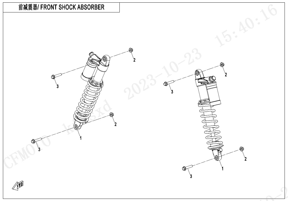 Picture of F05-2-A - FRONT SHOCK ABSORBER(GAS ,YuAn)
