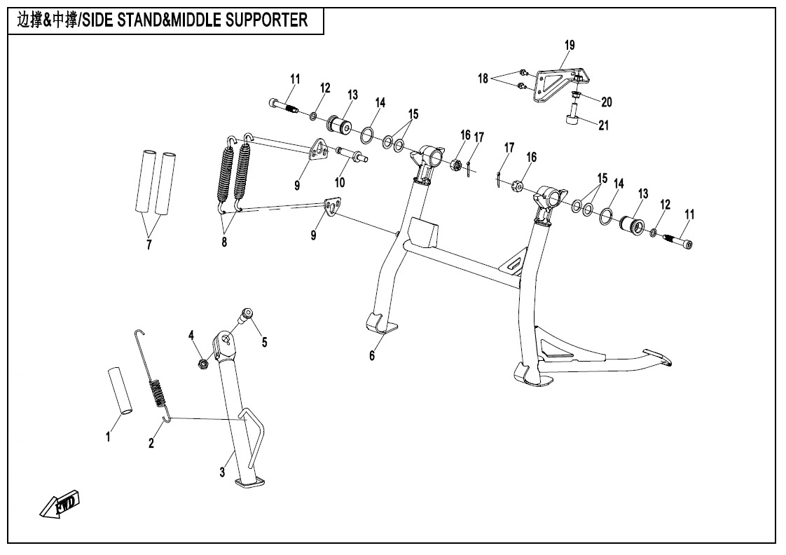 Picture of F03-4 - SIDE STAND@^MIDDLE SUPPORTER