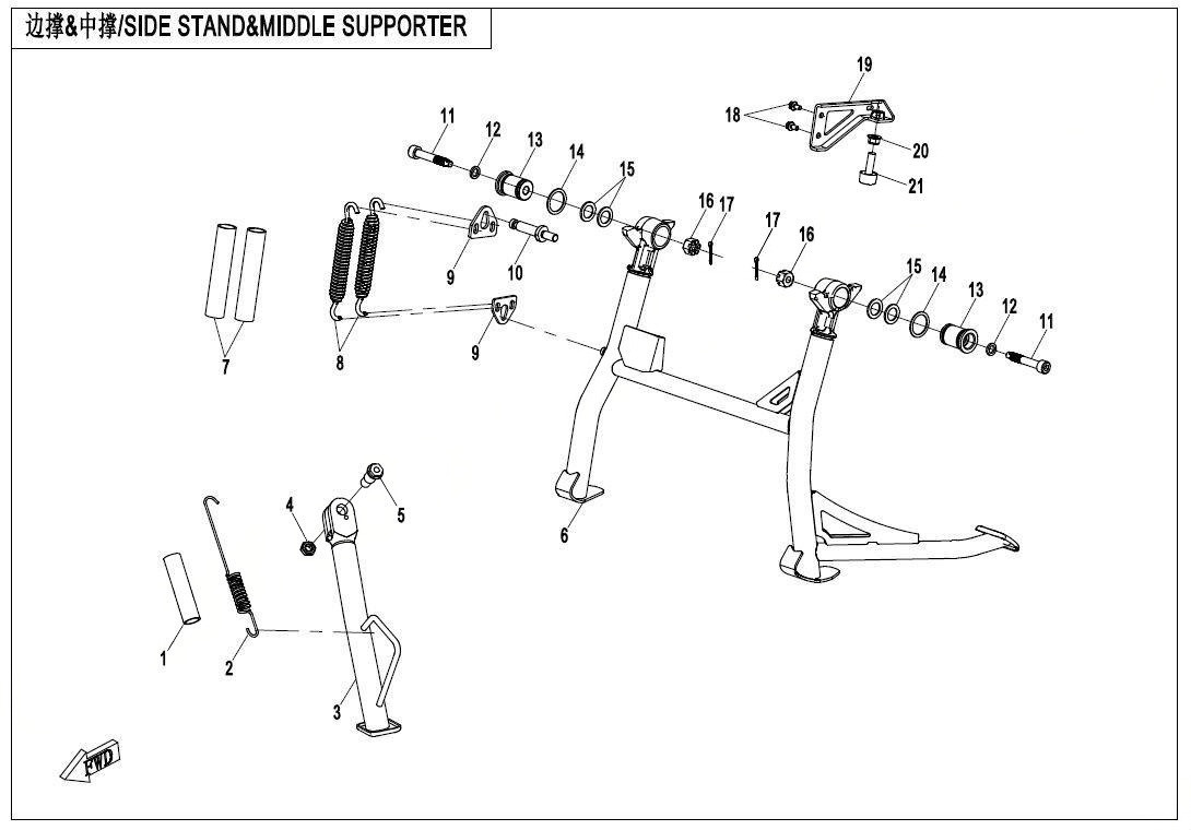 Picture of F03-4 - SIDE STAND@^MIDDLE SUPPORTER