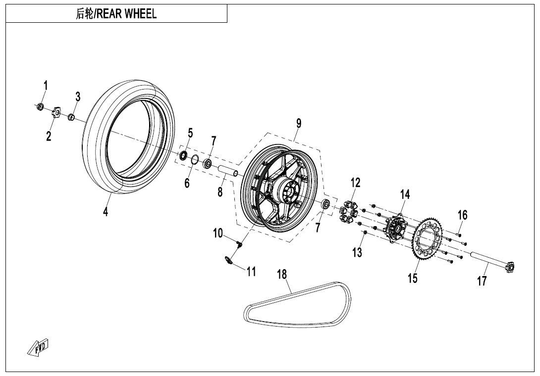 Picture of F11-B - REAR WHEEL(TPMS)