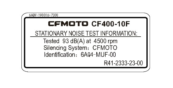 Picture of F19-3 - NOISE LABEL(AUSTRALIA)