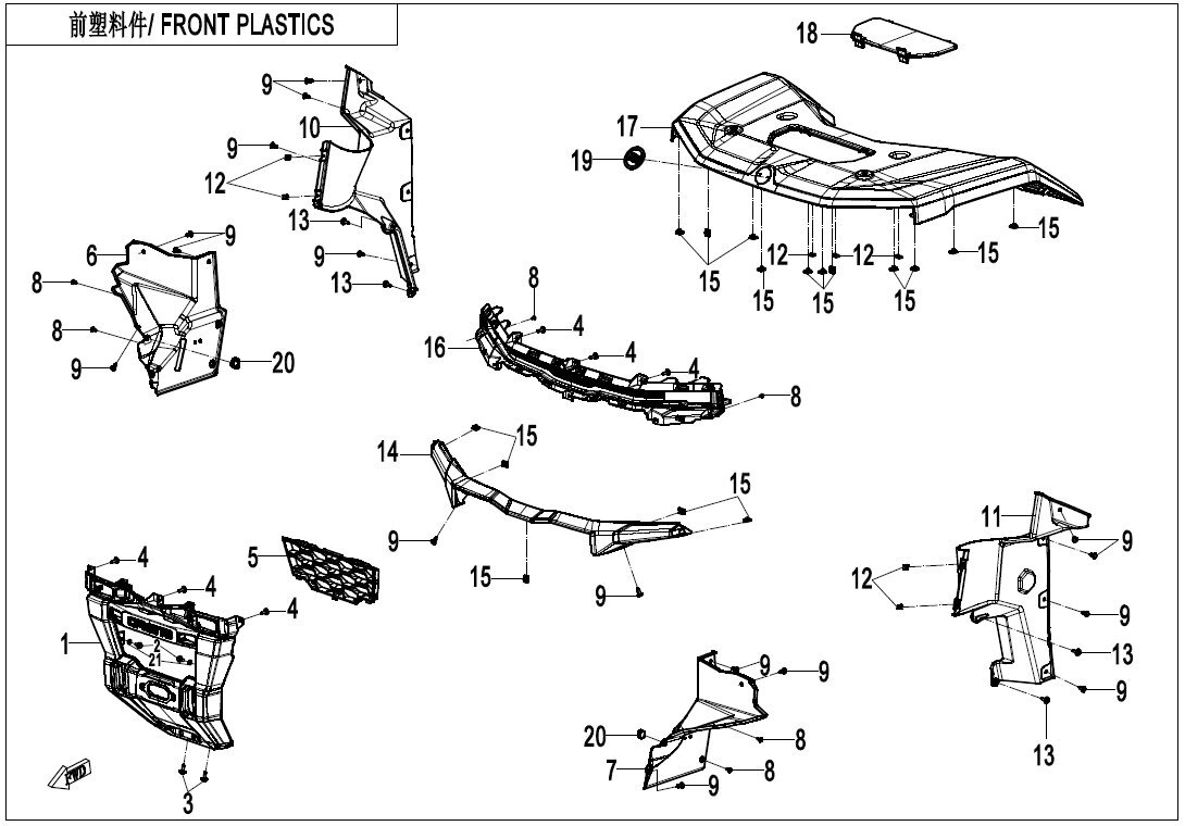 Picture of F04-1-V2 - FRONT PLASTICS