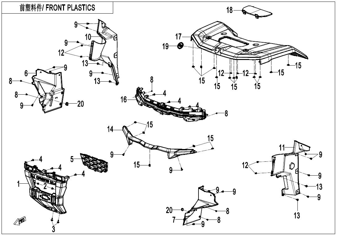 Picture of F04-1-V2 - FRONT PLASTICS