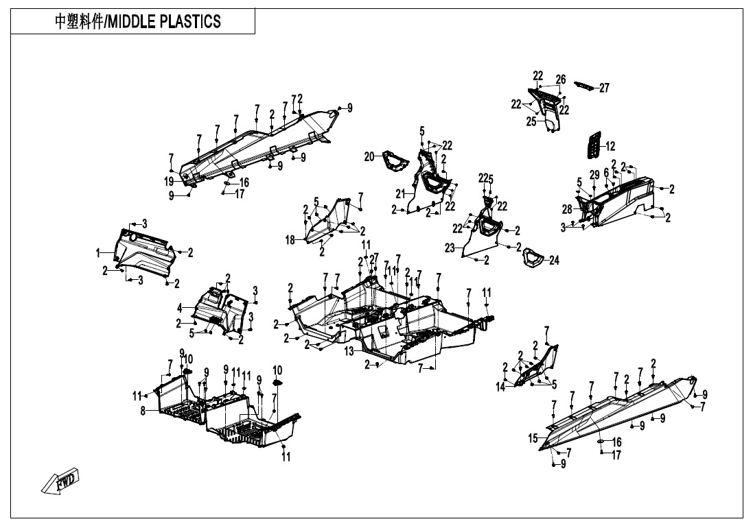 Picture of F04-3-B - MIDDLE PLASTICS(FOR PARKING)