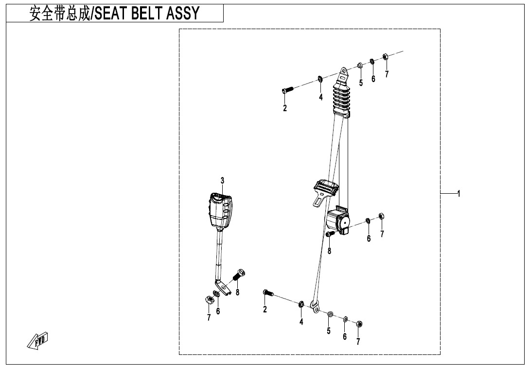 Picture of F34-4 - SEAT BELT ASSY(BACK SEAT)