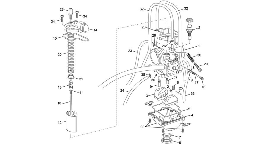 Picture of 23 - CARBURETOR KEIHIN PWK 36