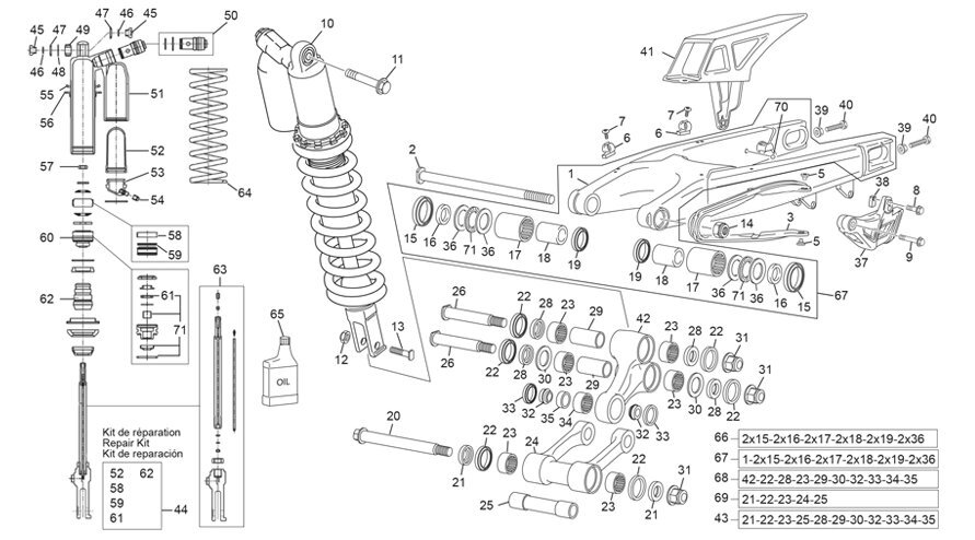 Picture of 03 - REAR SHOCK - SWINGARM