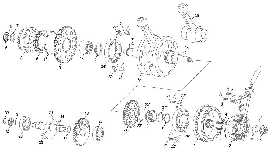 Picture of 23 - CRANKSHAFT ASSEMBLY FROM FRAME #000133