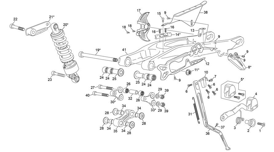 Picture of 03 - REAR SHOCK - SWINGARM