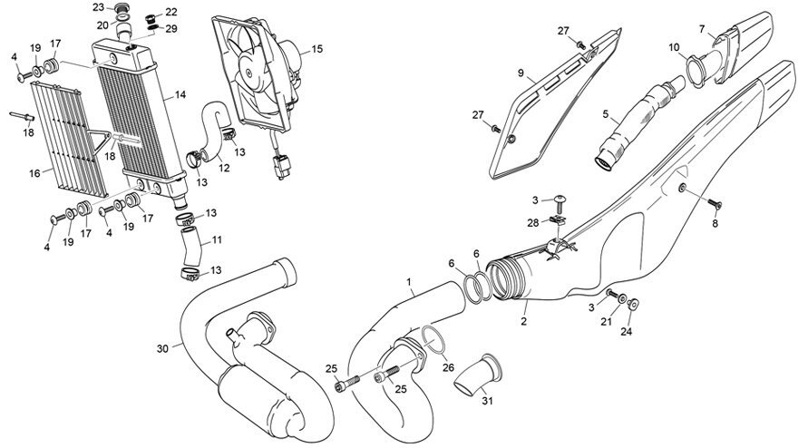 Picture of 04 - RADIATOR - EXHAUST SYSTEM