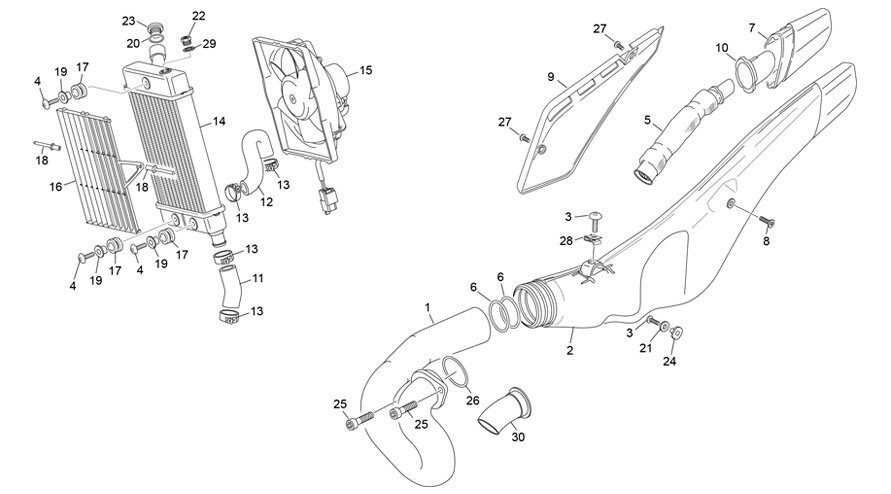Picture of 04 - RADIATOR - EXHAUST SYSTEM
