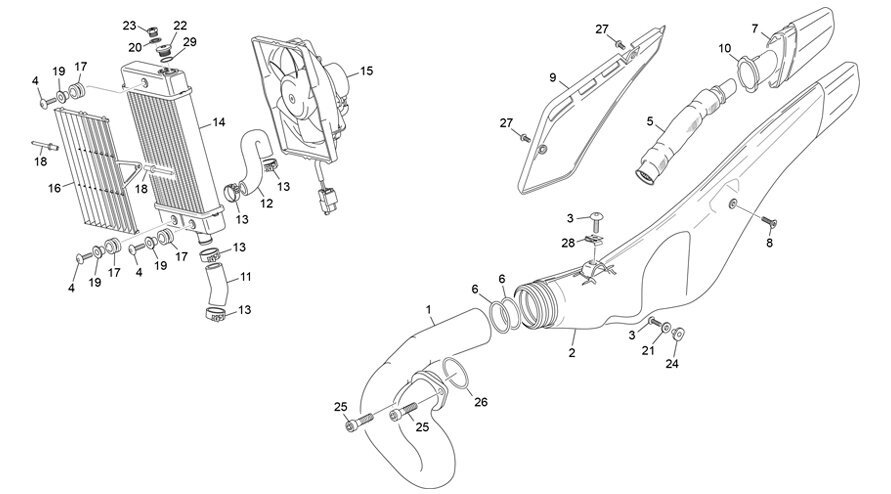 Picture of 04 - RADIATOR - EXHAUST SYSTEM