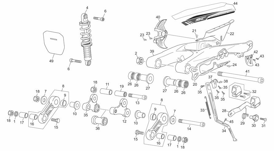 Picture of 03 - REAR SHOCK - SWINGARM